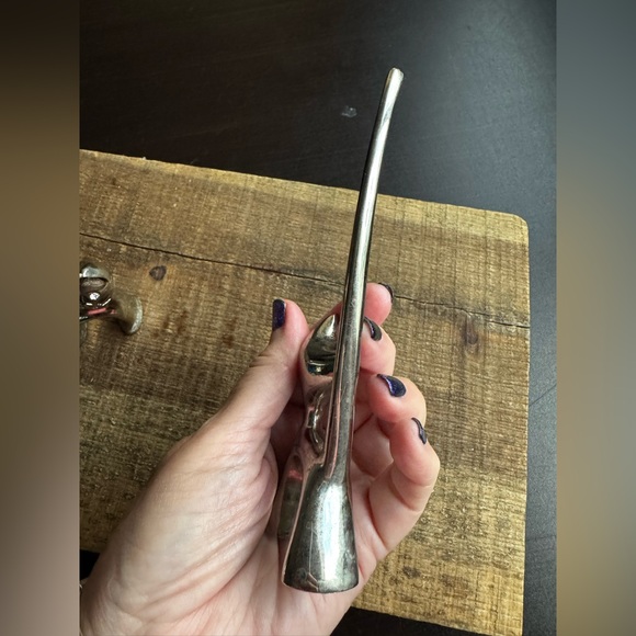 SET OF 2 Chrome Long Tailed Cat Ring Holder Mcm Vintage - Picture 6 of 14